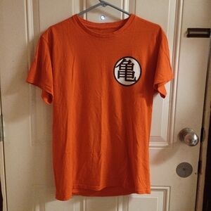 2/$10 Men's Dragon Ball Z Orange Graphic Tee with Kanji Emblem